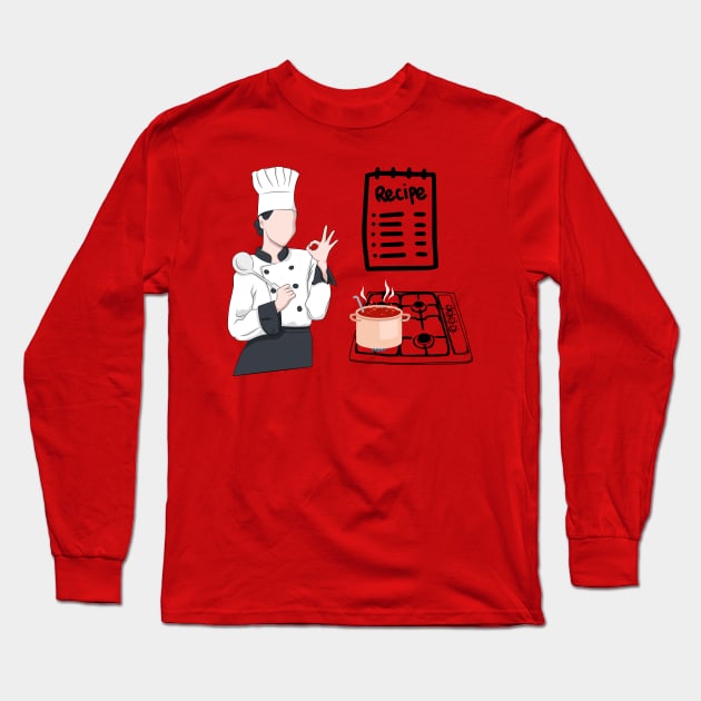 Women Chef Long Sleeve T-Shirt by B&C Fashion